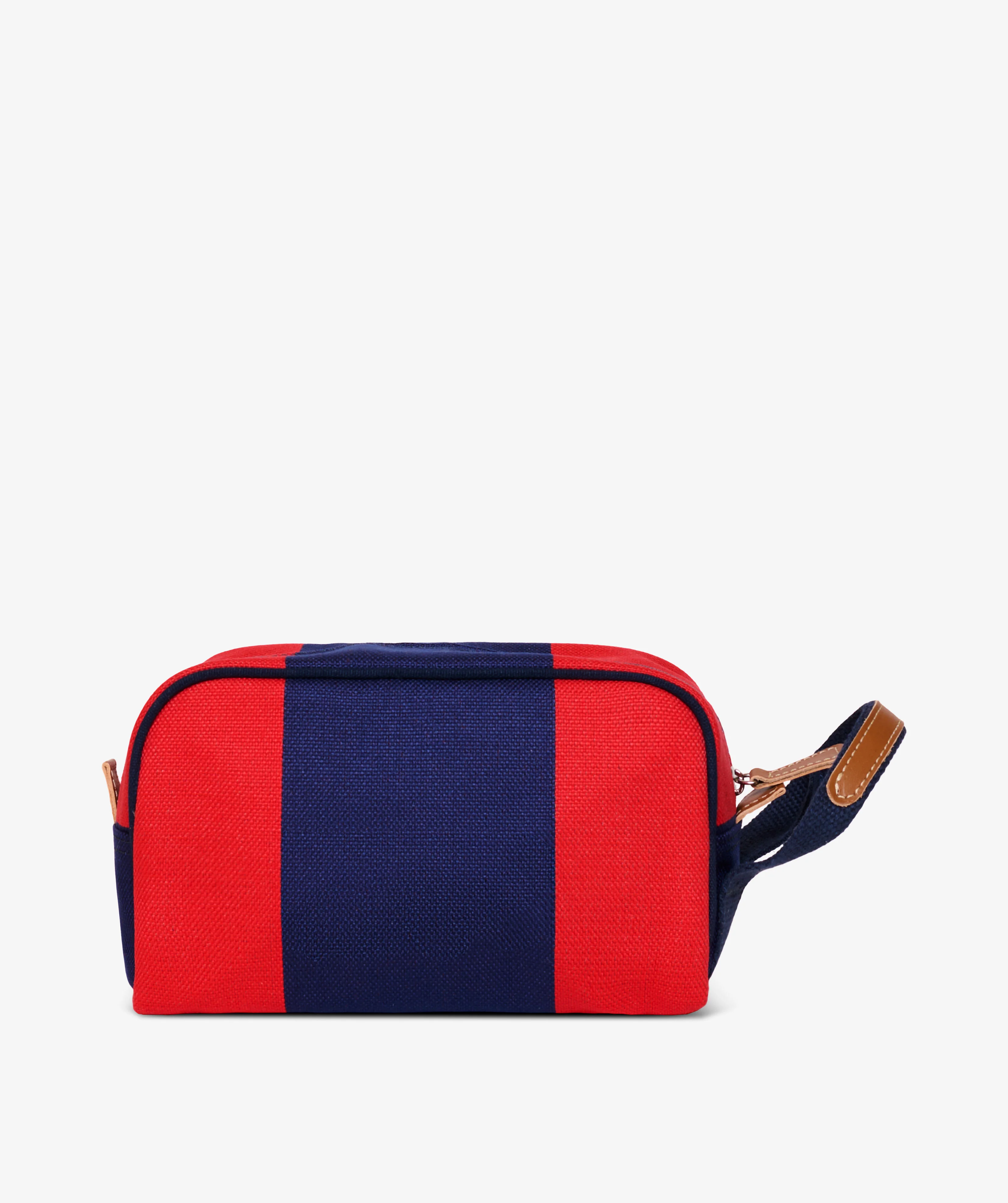 Boston Beauty Case Stripe in Blue/Red