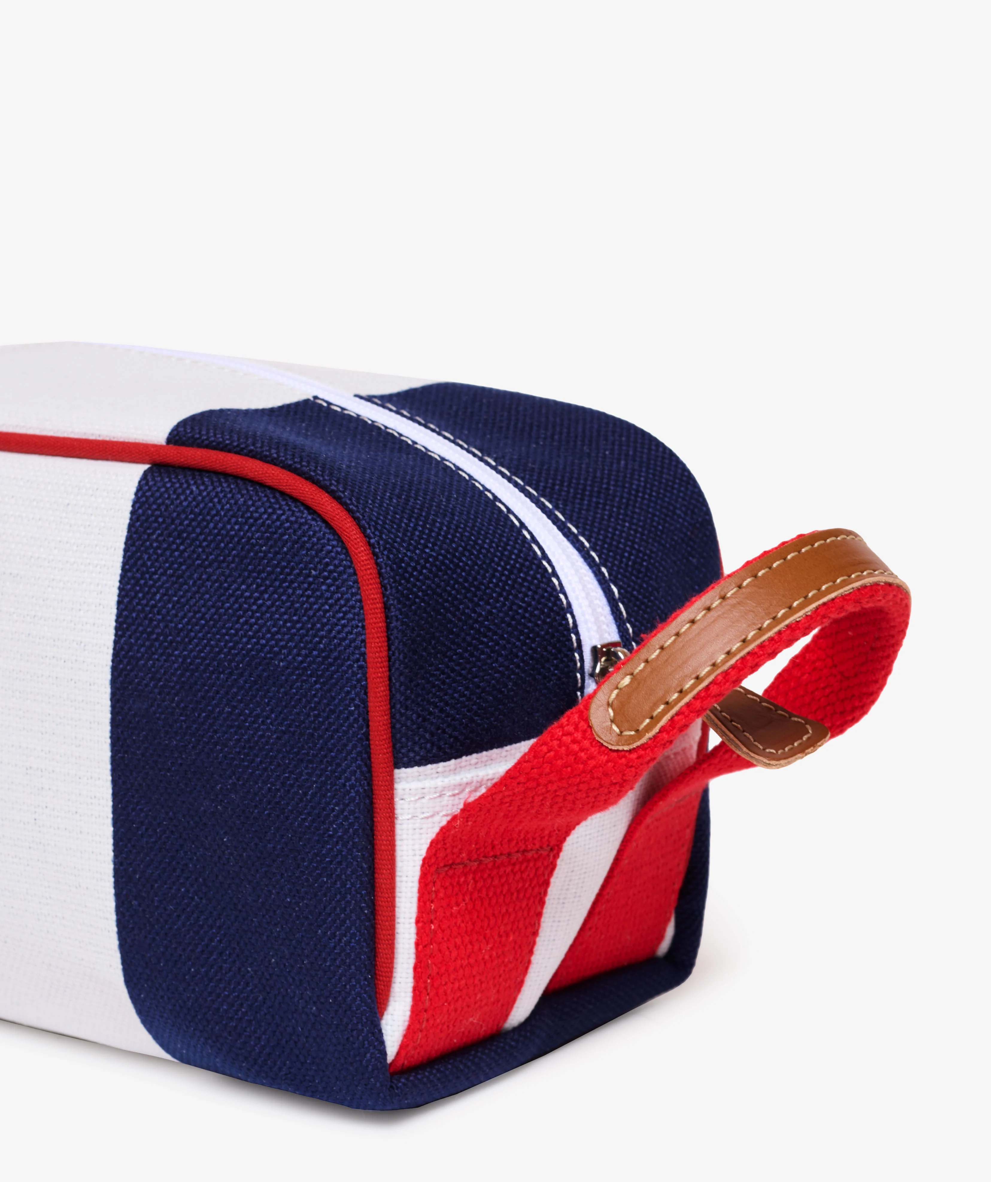 Boston Beauty Case Stripe in White/Blue - Image 4