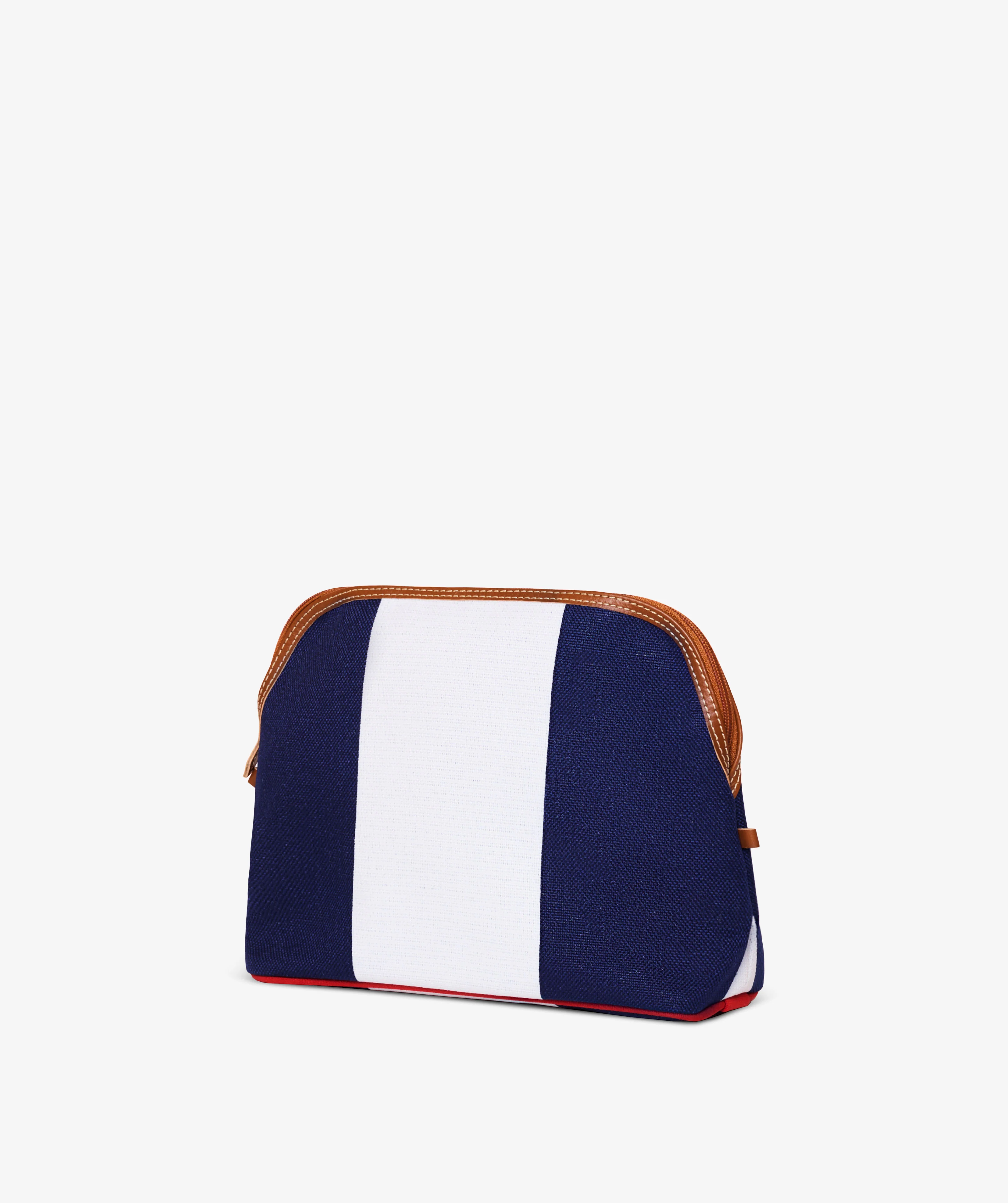 Trousse Large Stripe in White/Blue - Image 2