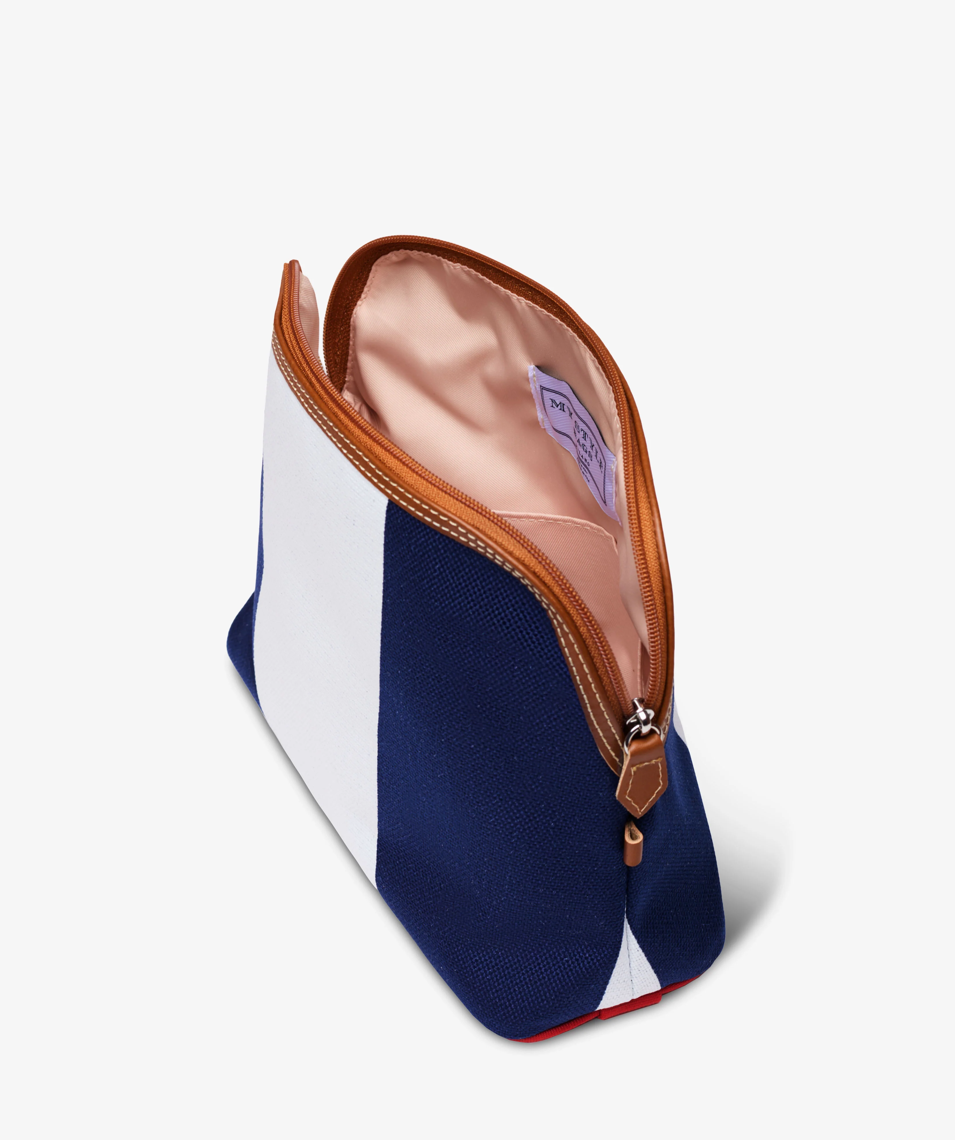 Trousse Large Stripe in White/Blue - Image 3