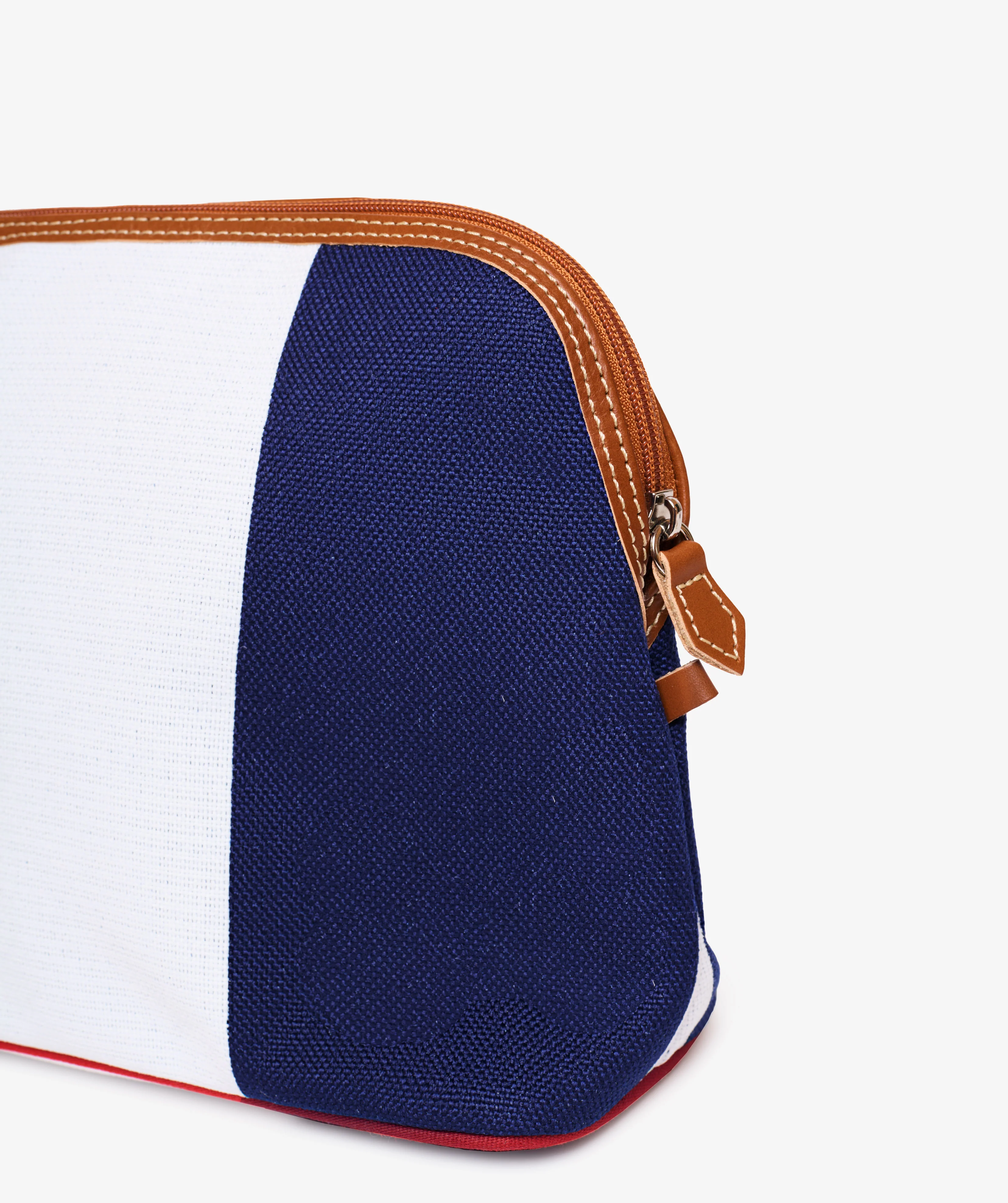 Trousse Large Stripe in White/Blue - Image 4
