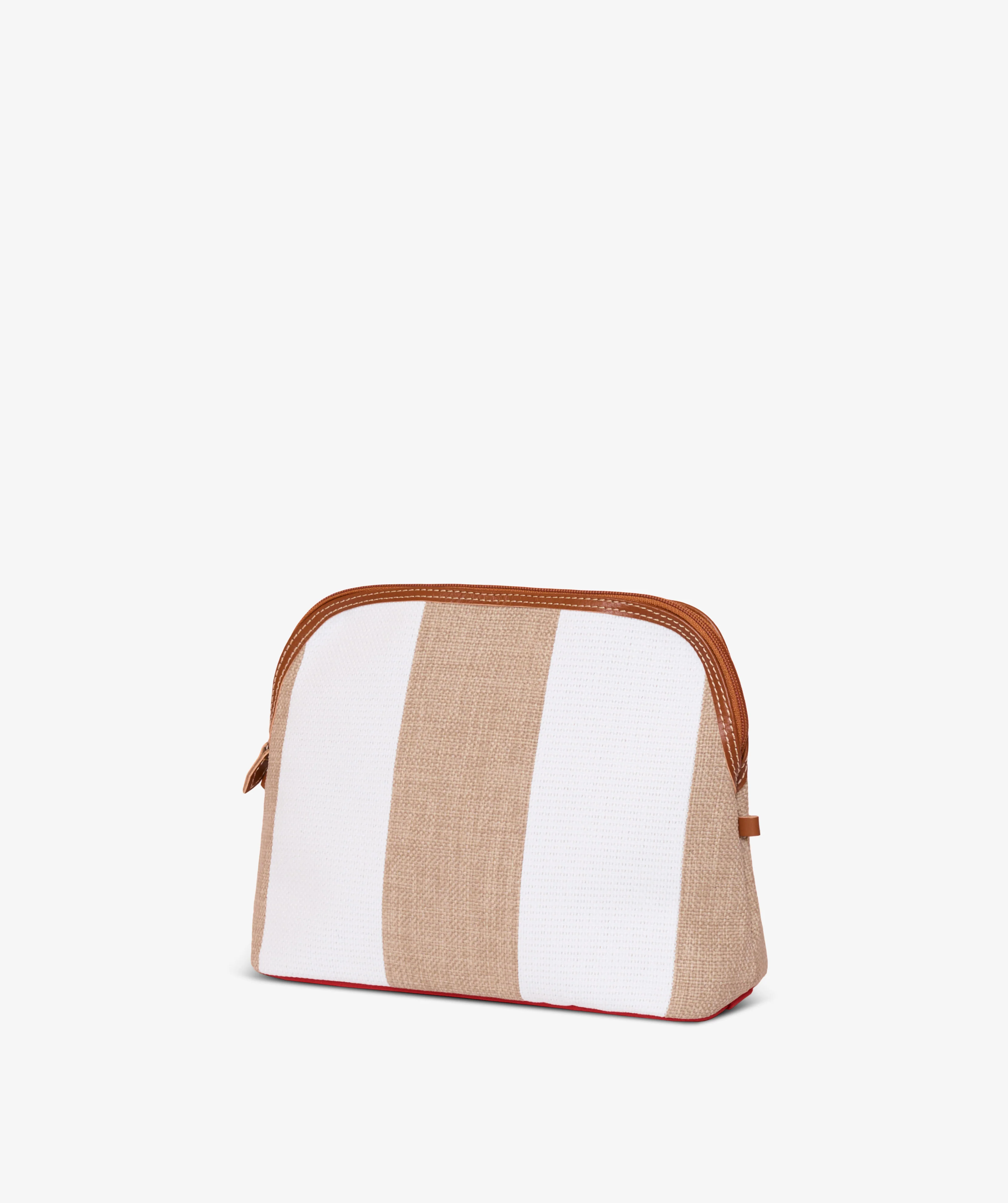 Trousse Large Stripe in White/Sand - Image 2