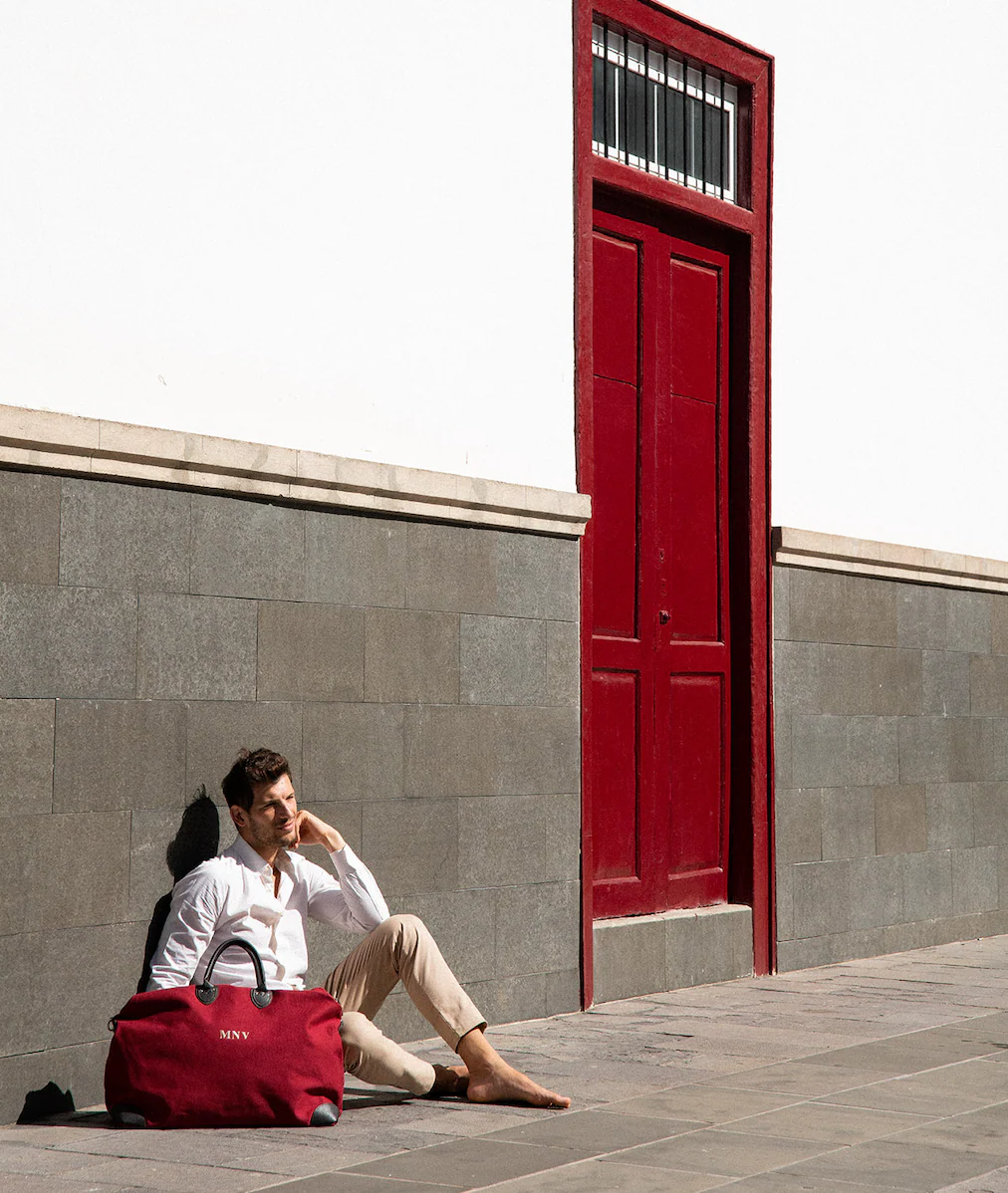 Harvard Duffel Bag - Large in Burgundy - Image 5