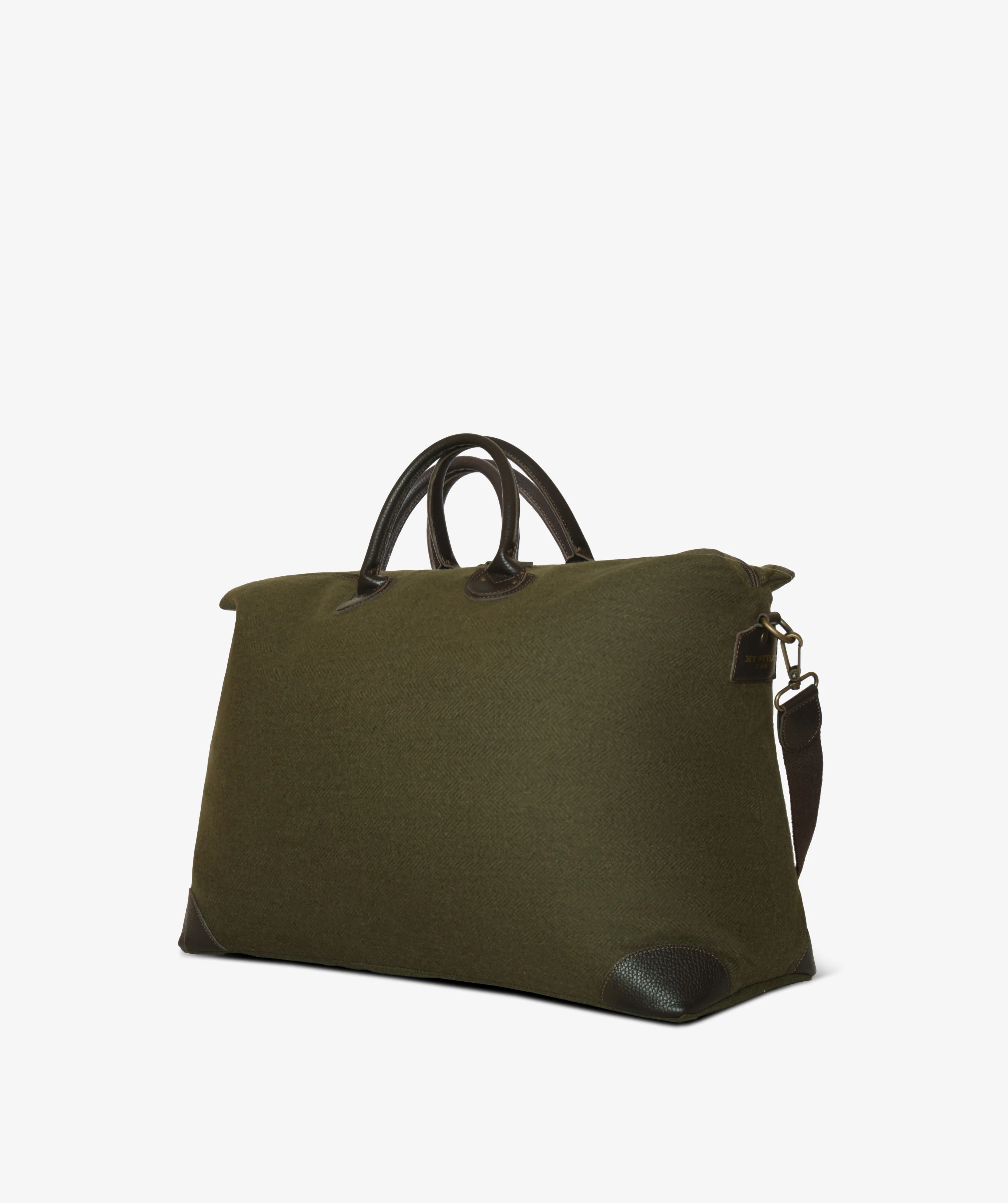 Harvard Duffel Bag Large in Dark Green Wool - Image 2