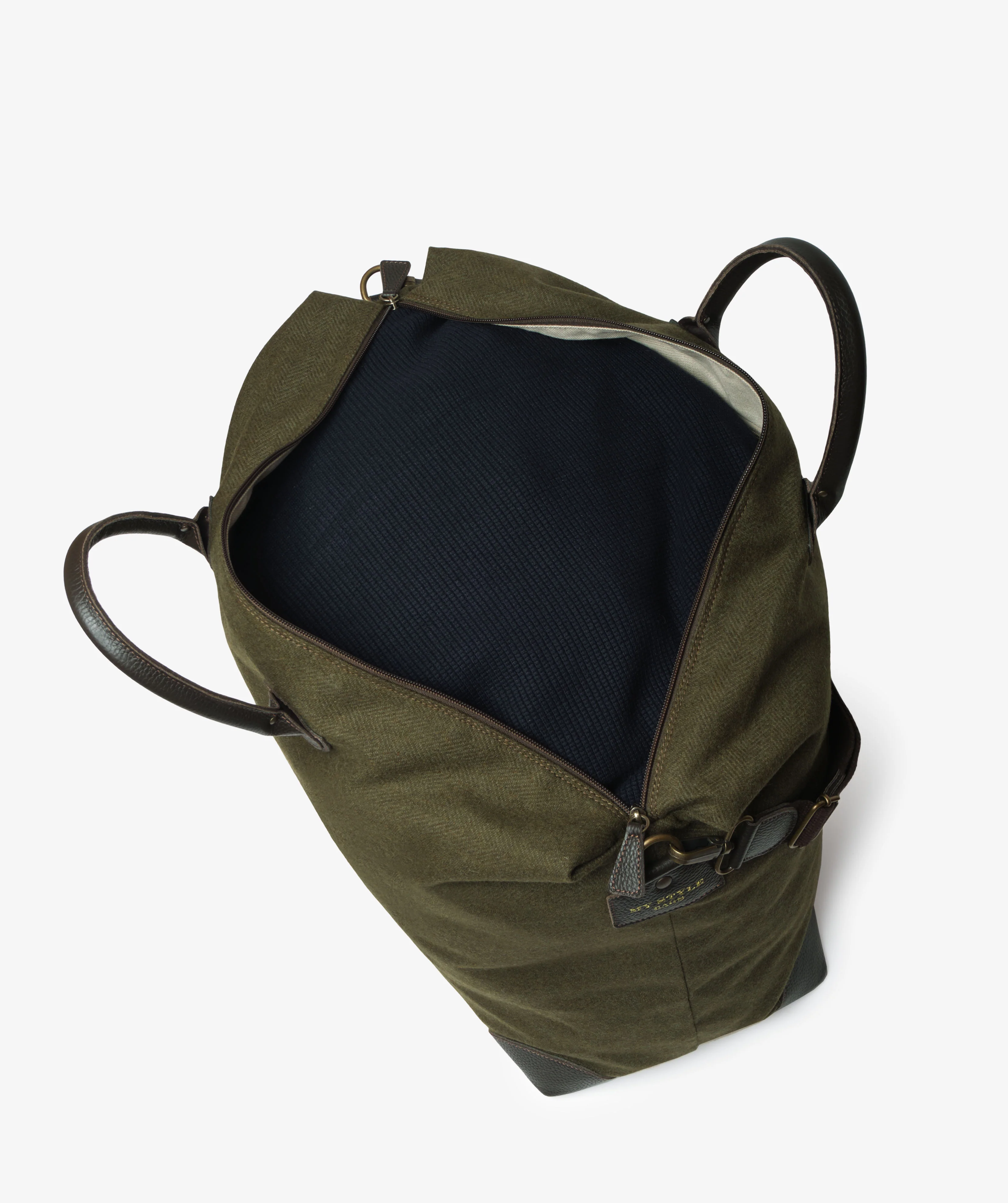 Harvard Duffel Bag Large in Dark Green Wool - Image 3