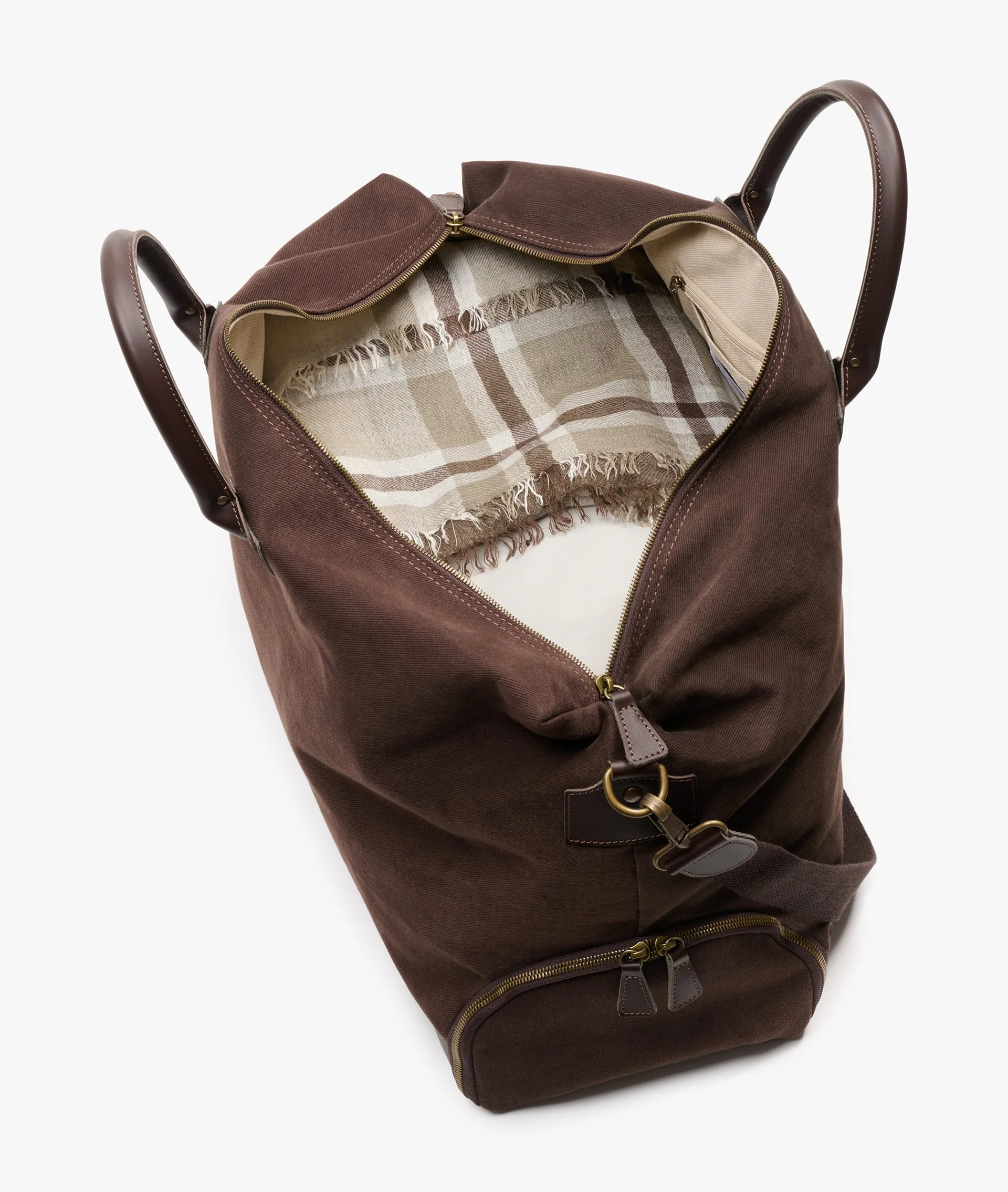 Harvard Duffel Bag Peachskin – Large in Chocolate - Image 4