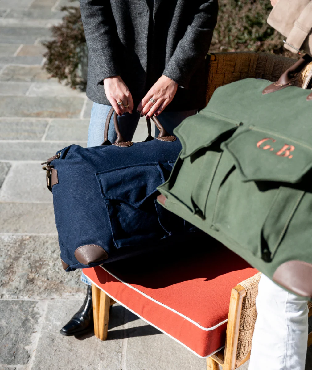 Harvard Safari Duffel Bag in Blue - Image 5