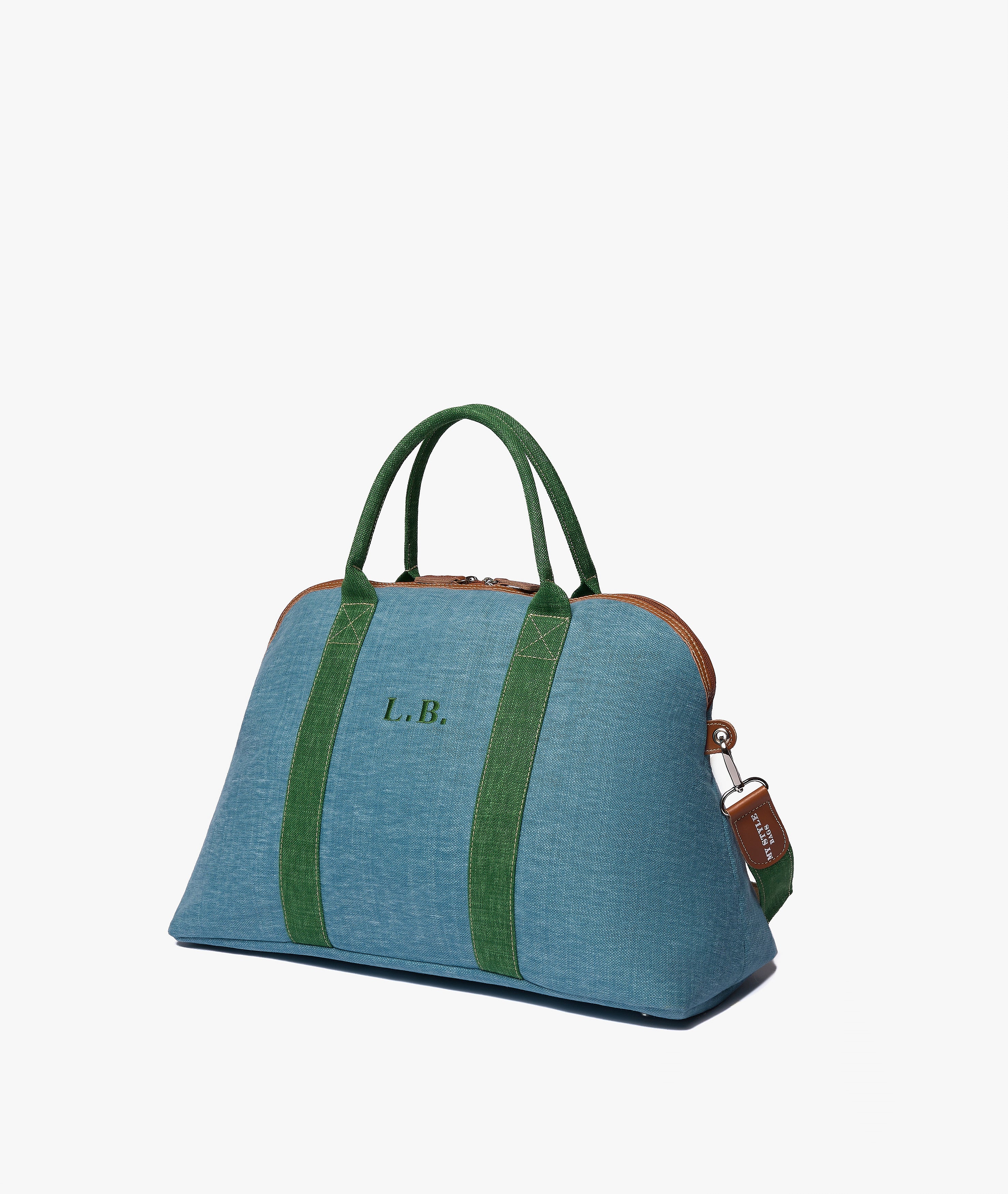 London Duffel Bag Procida in Light Blue/Green - Image 2