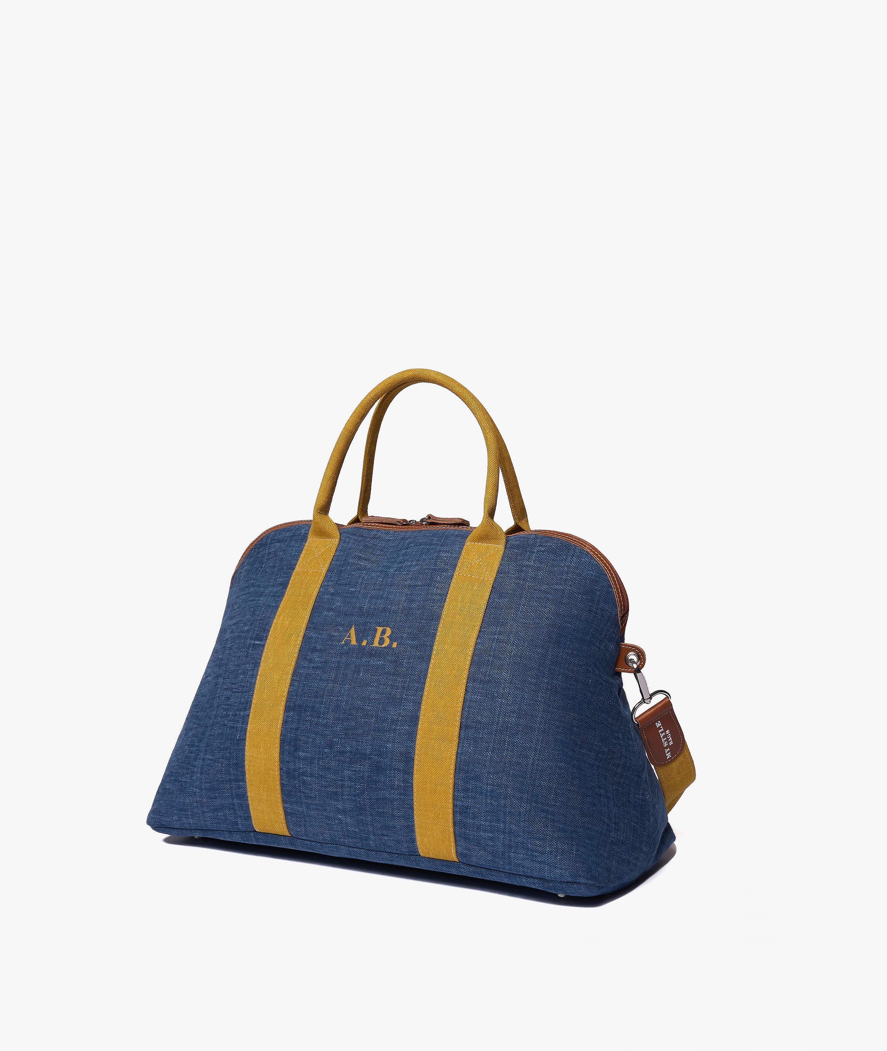 London Duffel Bag Procida in Denim/Ochre - Image 2