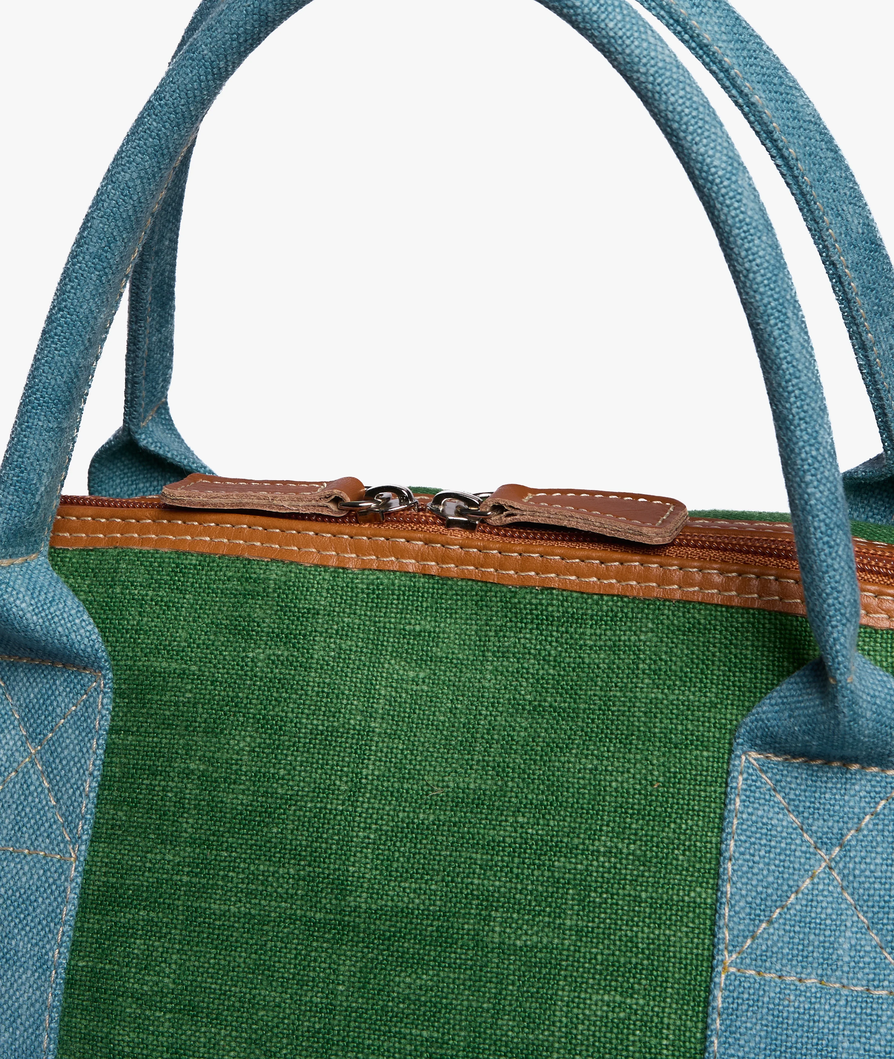 London Duffel Bag Procida in Green/Light Blue - Image 4