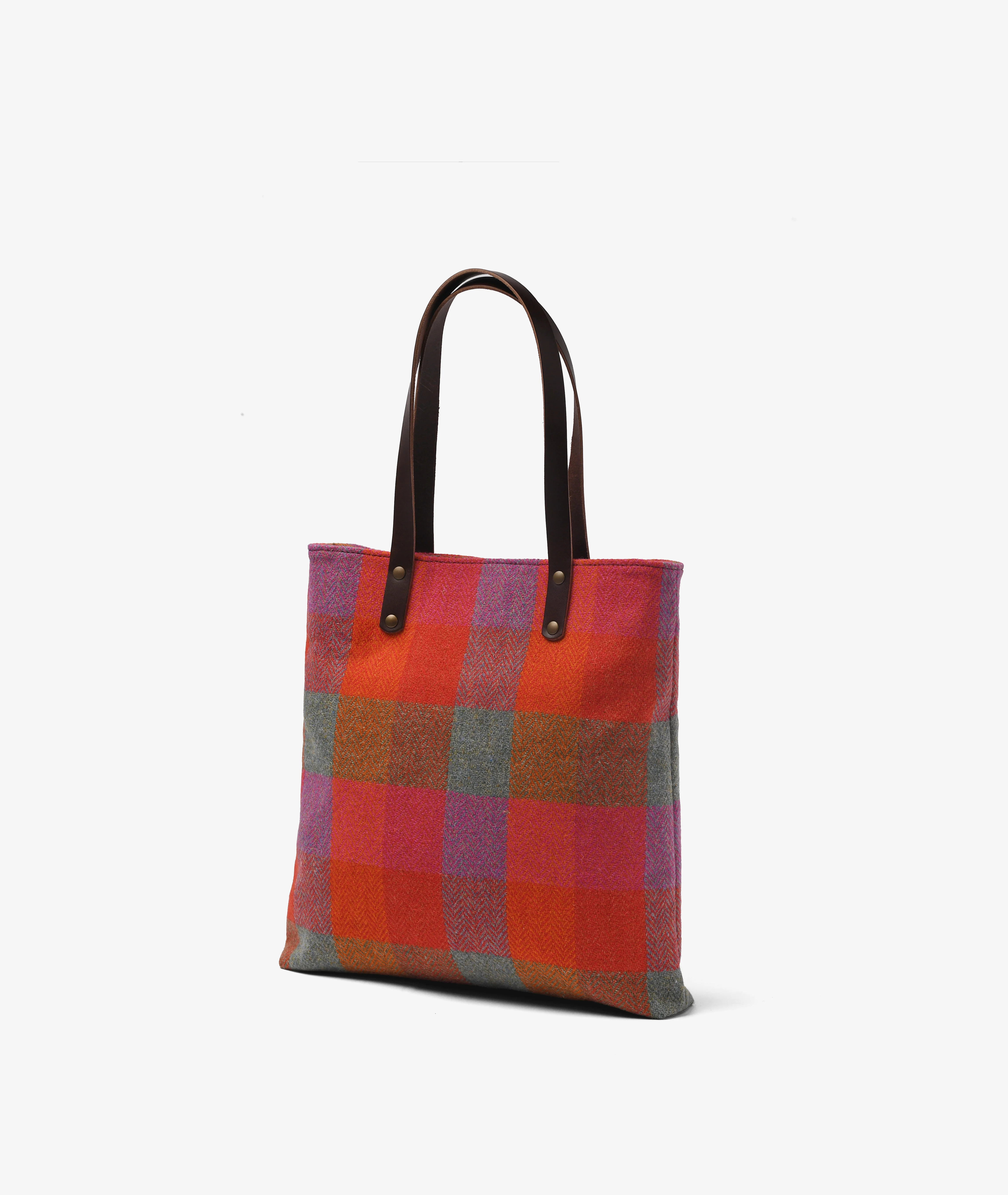Harris Tweed Handbag – Orange - Image 2