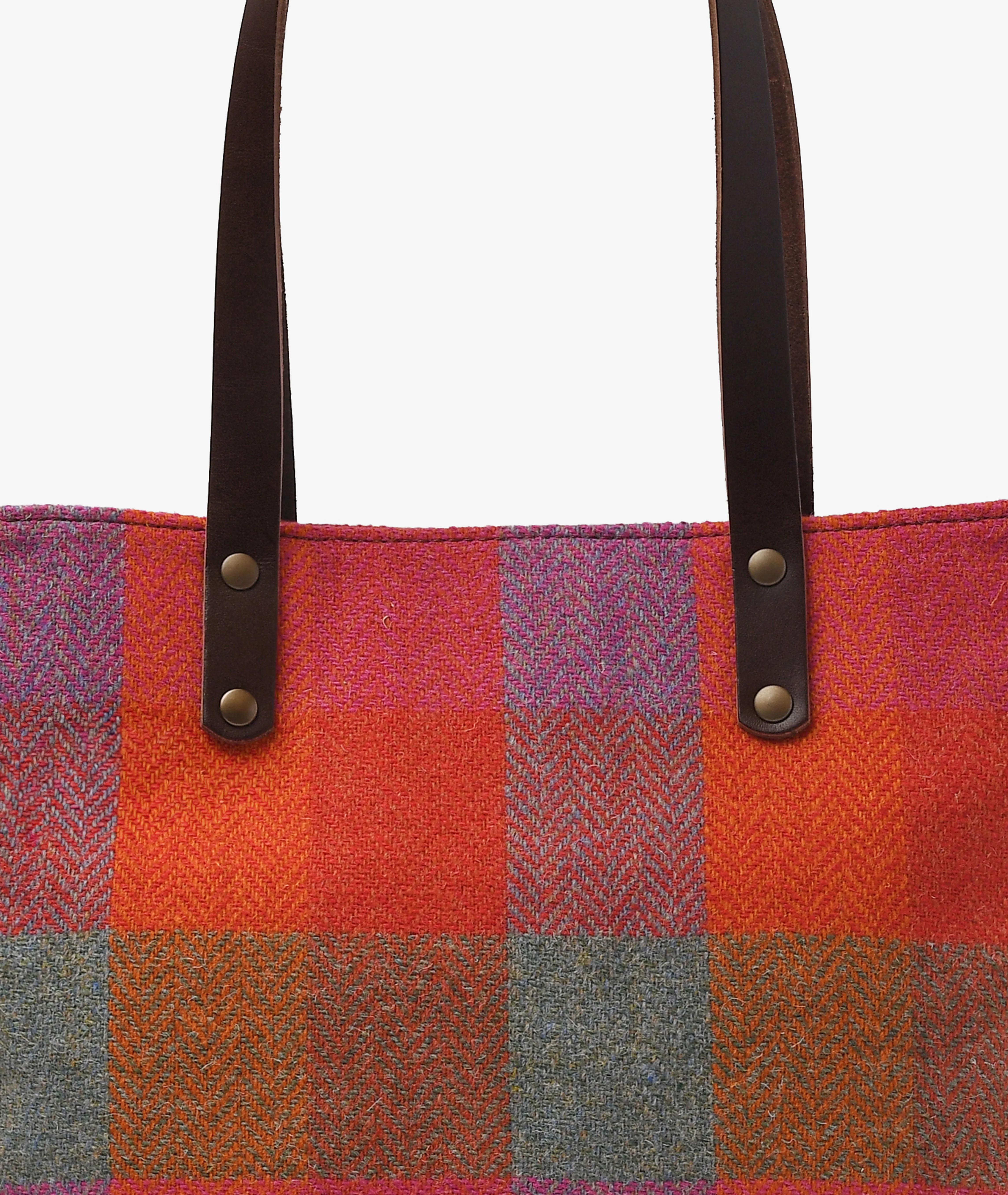Harris Tweed Handbag – Orange - Image 3