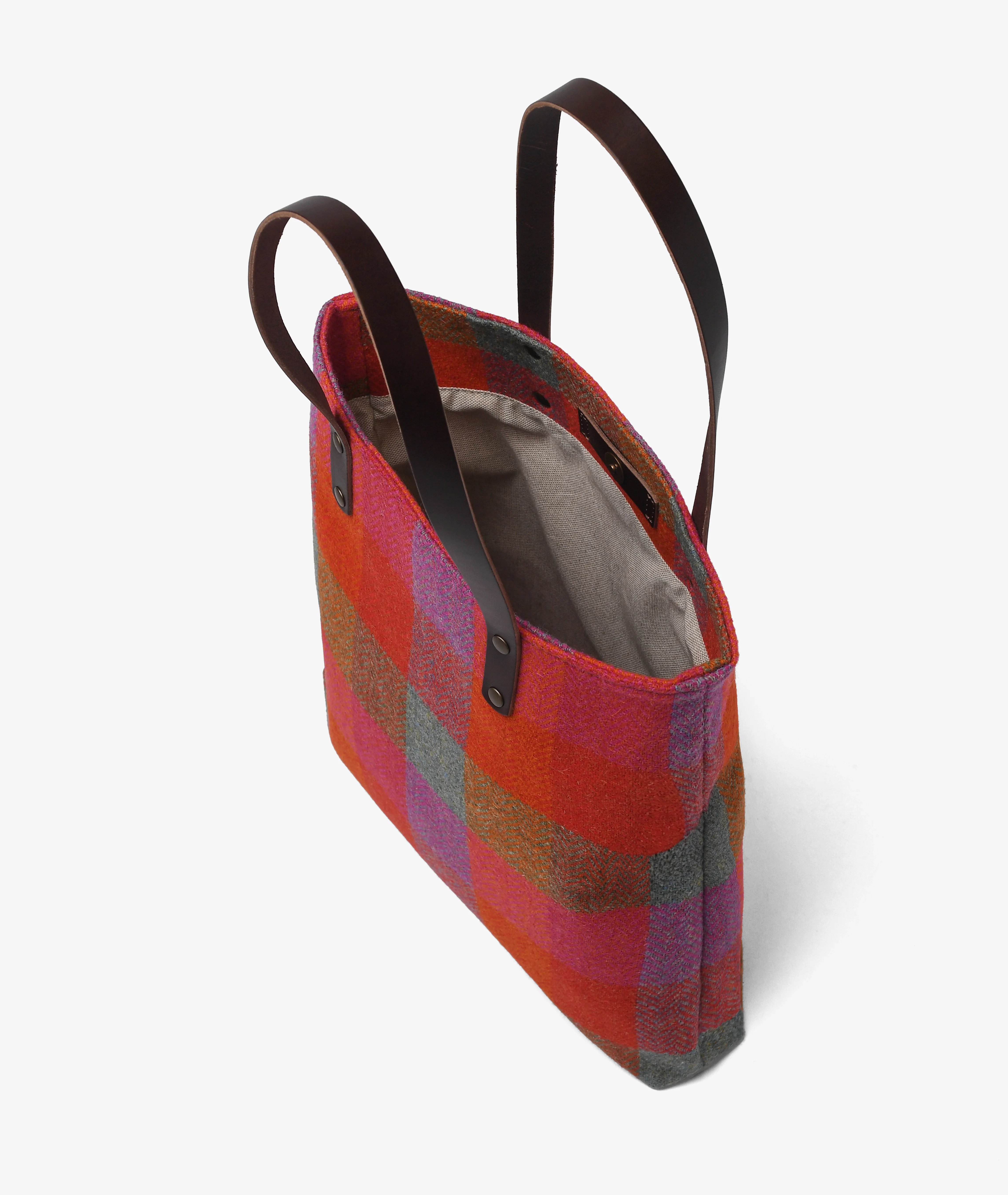 Harris Tweed Handbag – Orange - Image 4
