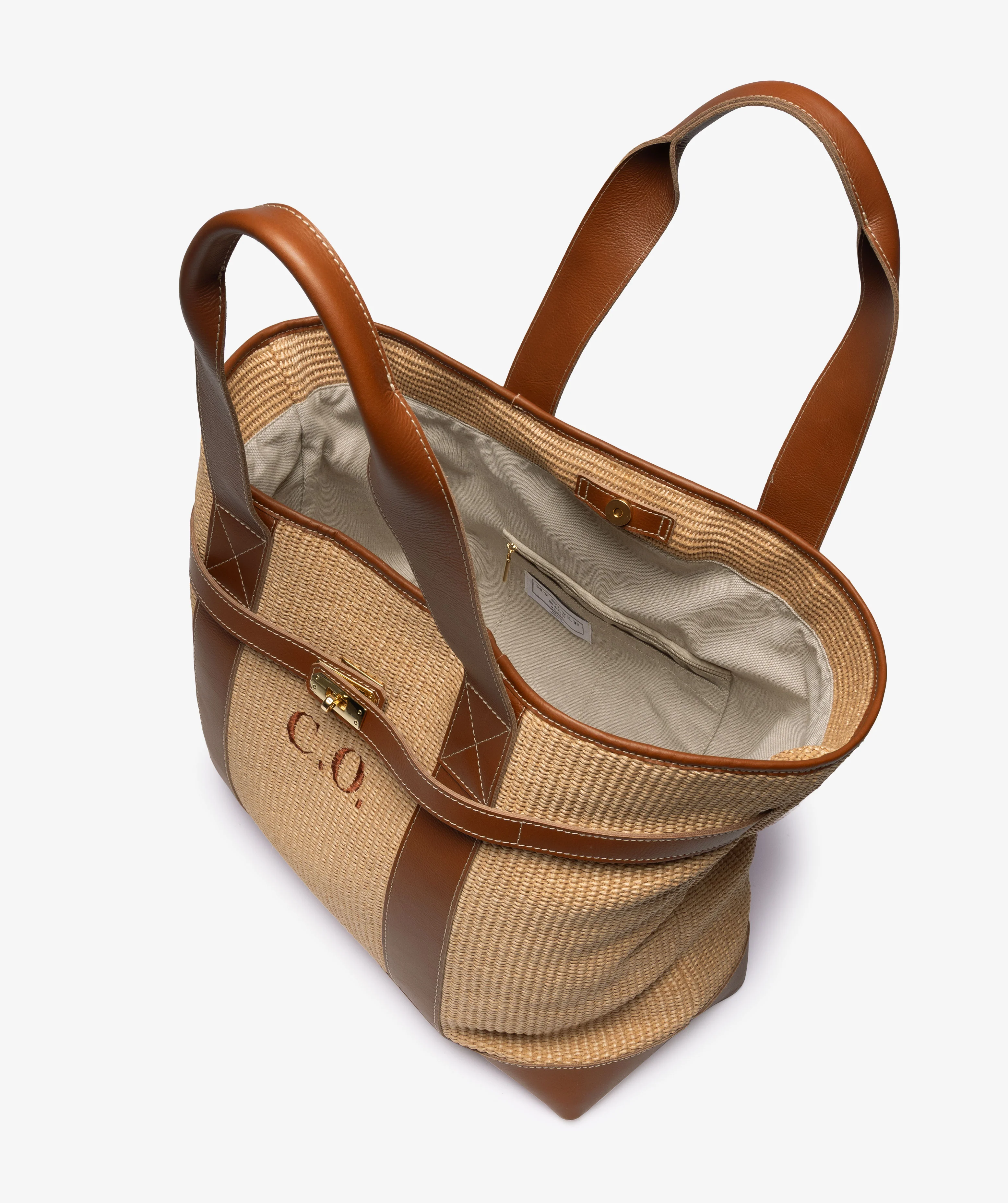 Large Handbag Naxos in Straw - Image 3