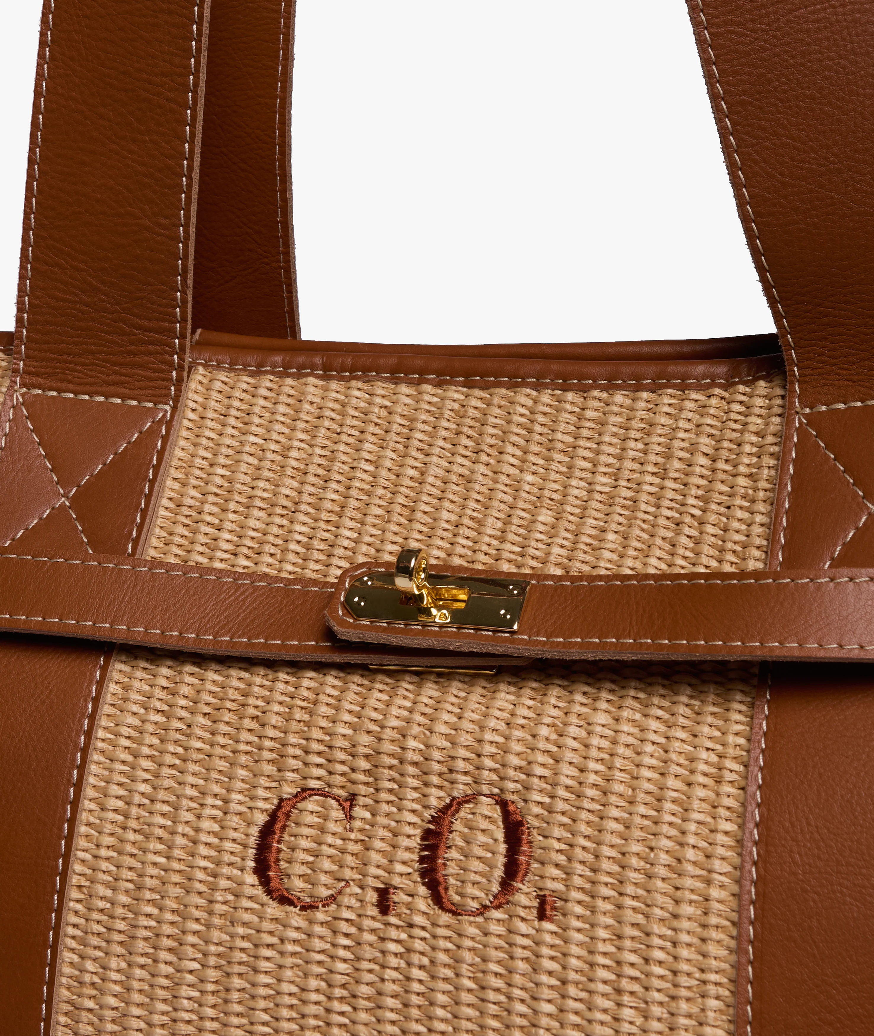 Large Handbag Naxos in Straw - Image 4