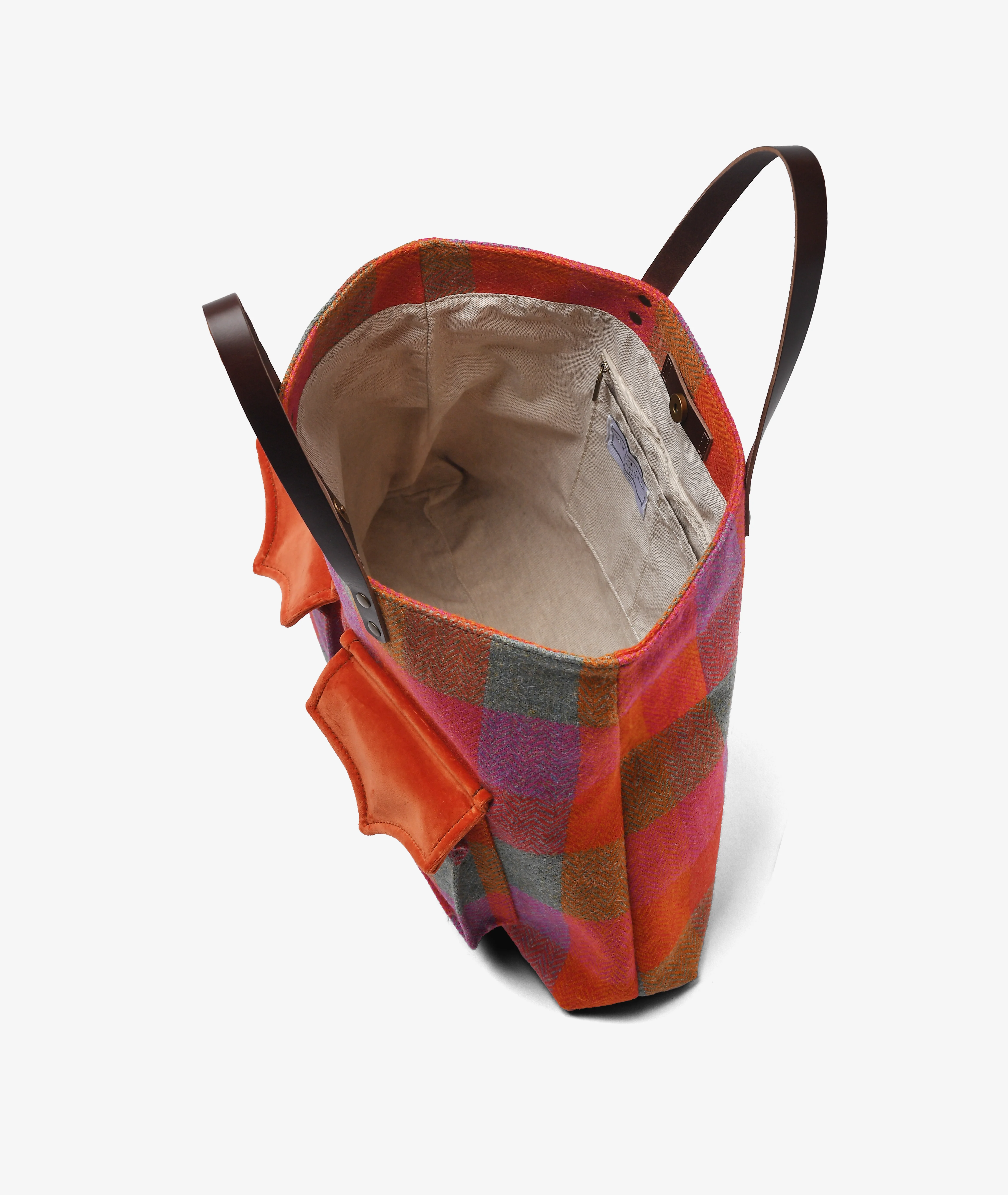 Safari Harris Tweed Handbag – Orange - Image 4
