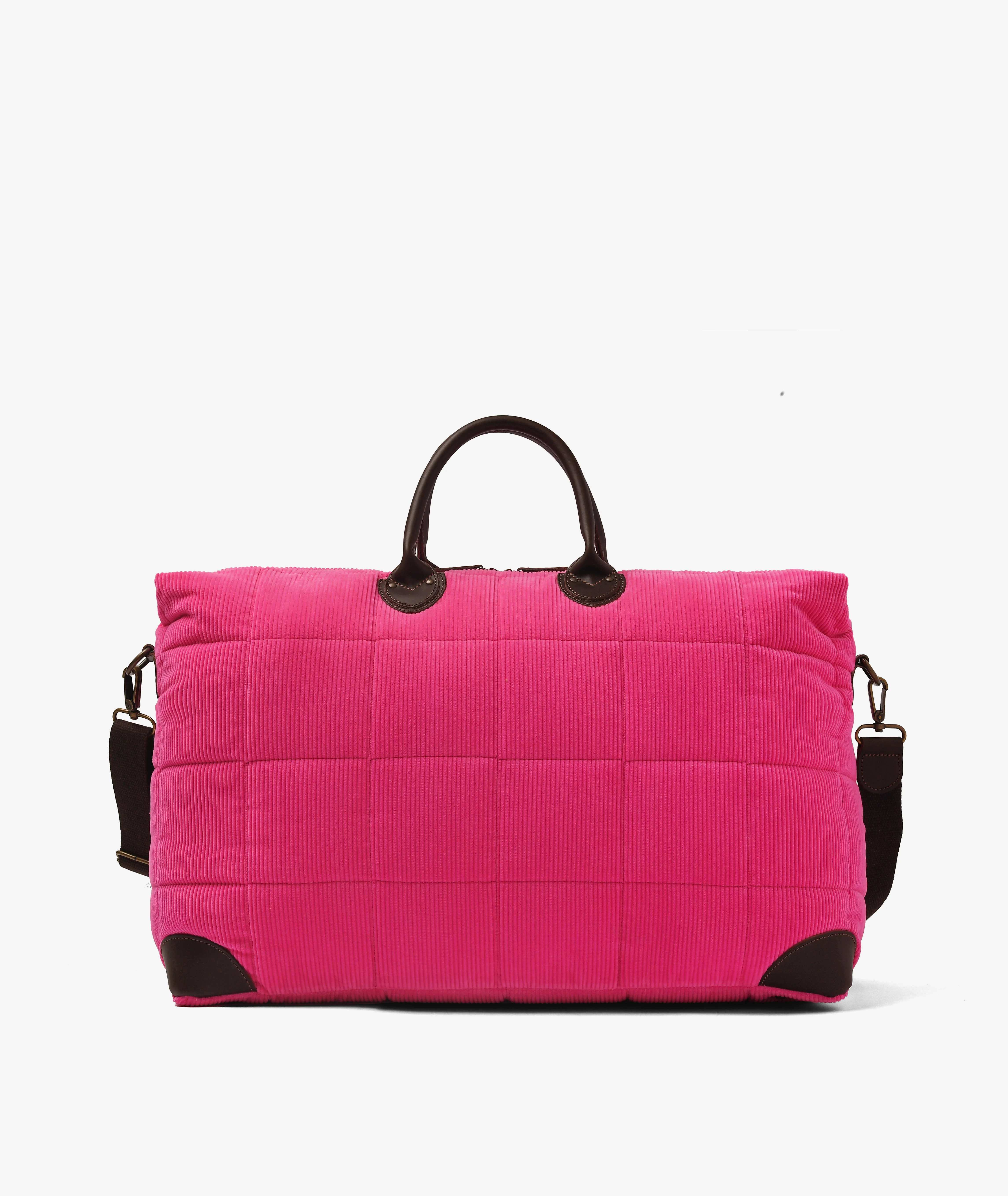 Harvard Duffel Bag Velour - Large in Fucsia