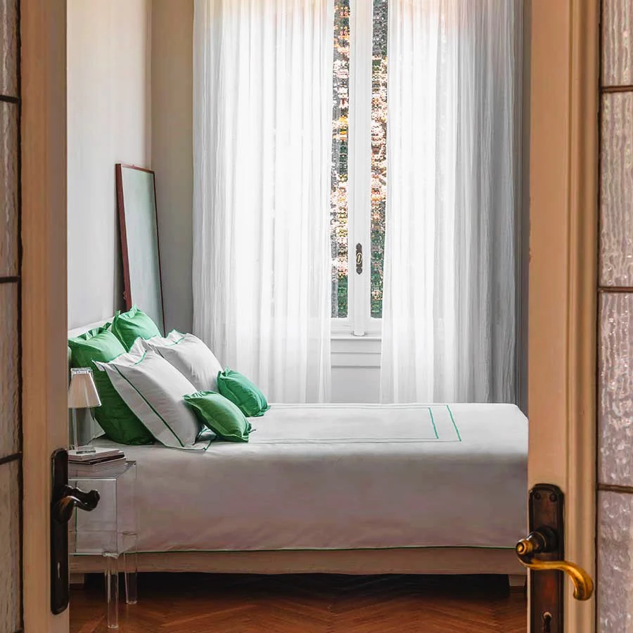 Parure Maiori: Set of Duvet Cover and Pillowcases Green  - Image 2
