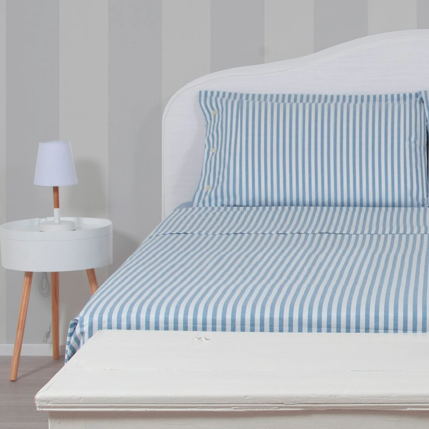 Parure Parma: Set of Sheet and Pillowcases Blue