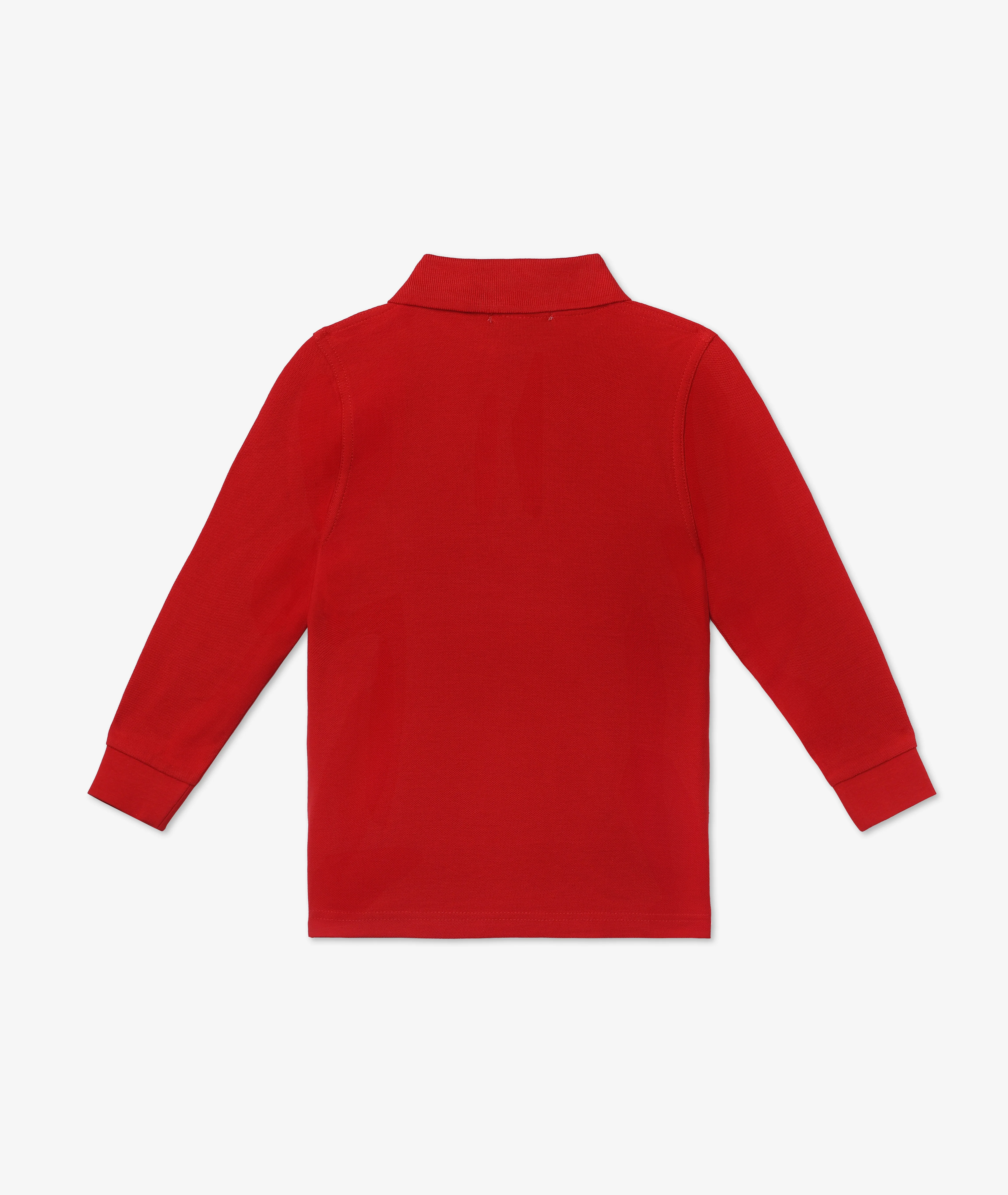 Red Long-Sleeved Polo for Babies - Image 2