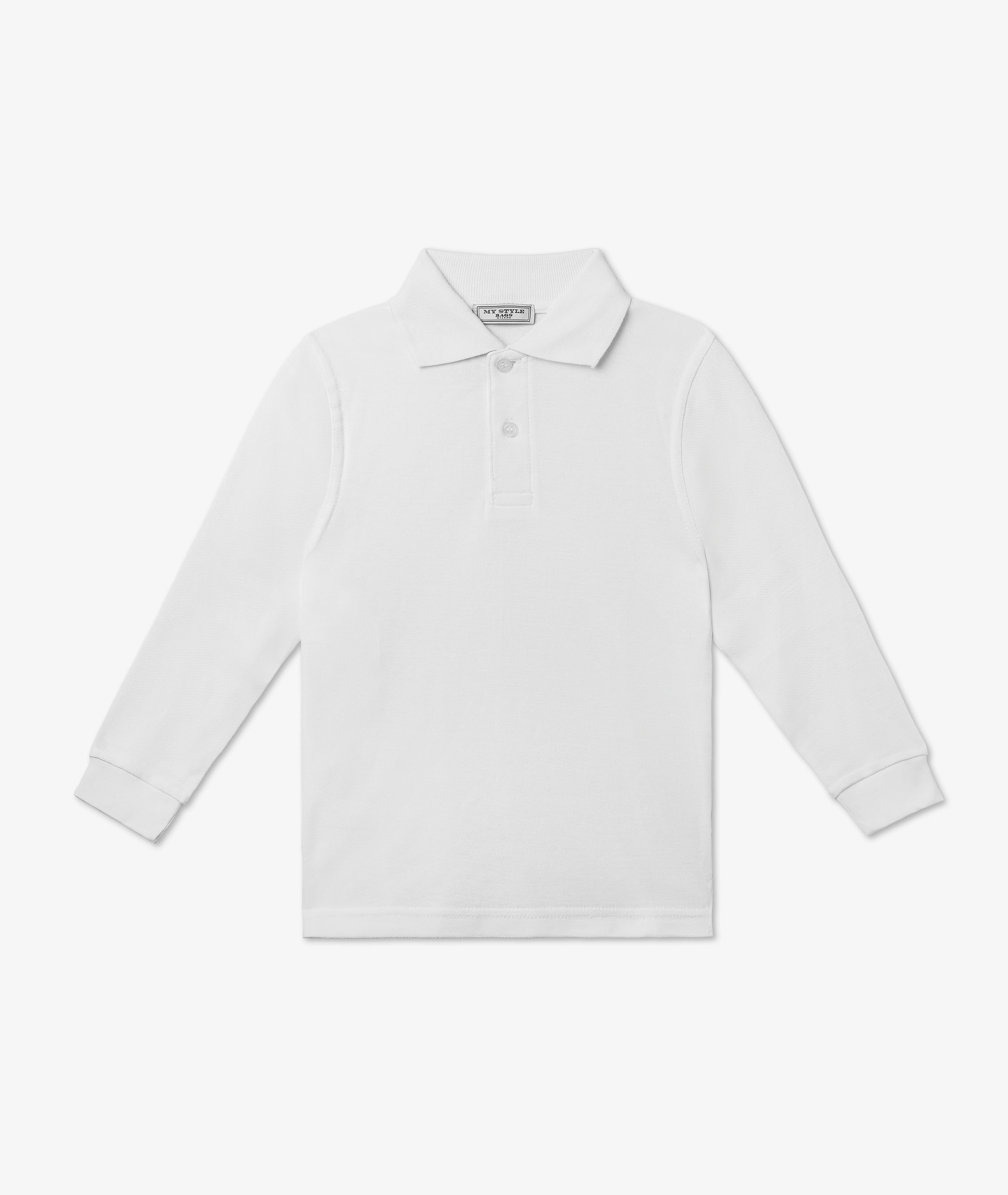 White Long-Sleeved Polo for Babies