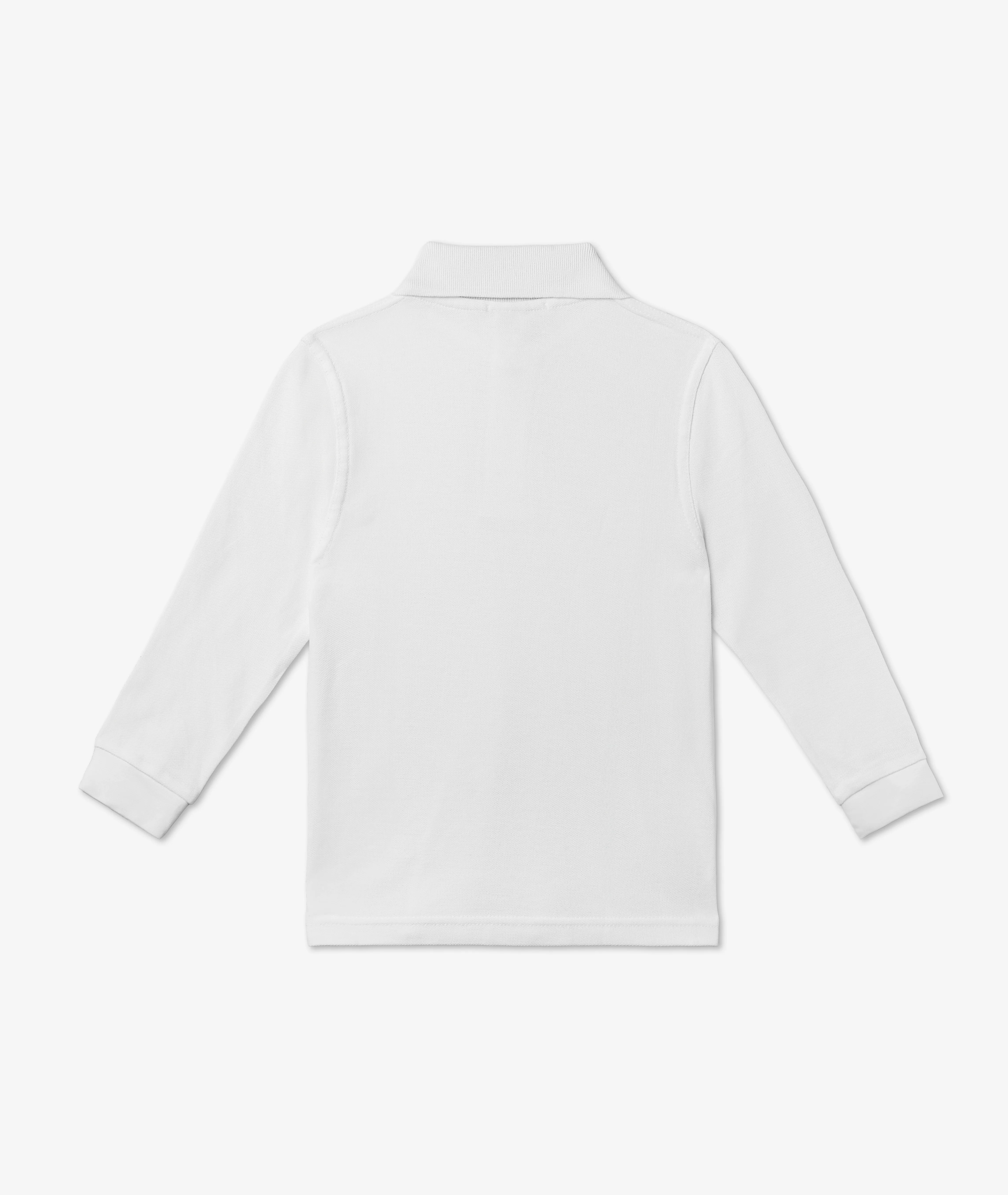 White Long-Sleeved Polo for Babies - Image 2